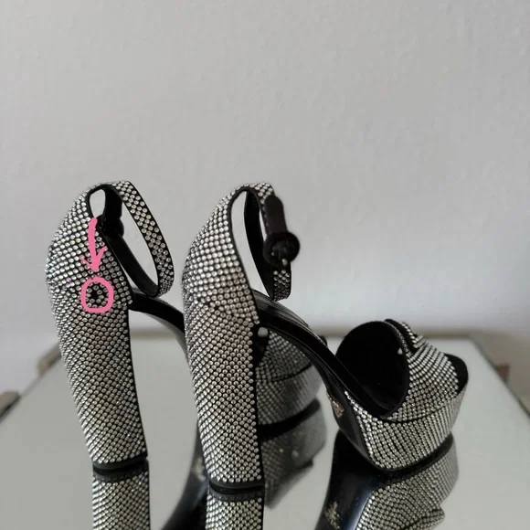 EUC PRADA Embellished satin platform sandals $2,100 39 - Picture 14 of 17